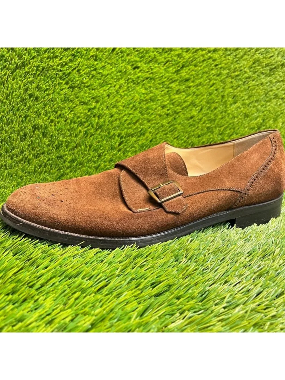 Bally Wales Mens Size 11 Brown Casual Classic Buckle Monk Strap Oxford Shoes